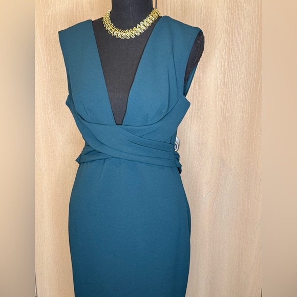 BHLDN Danica Dress Deep Teal Green Sleeveless Dress - Picture 5 of 16